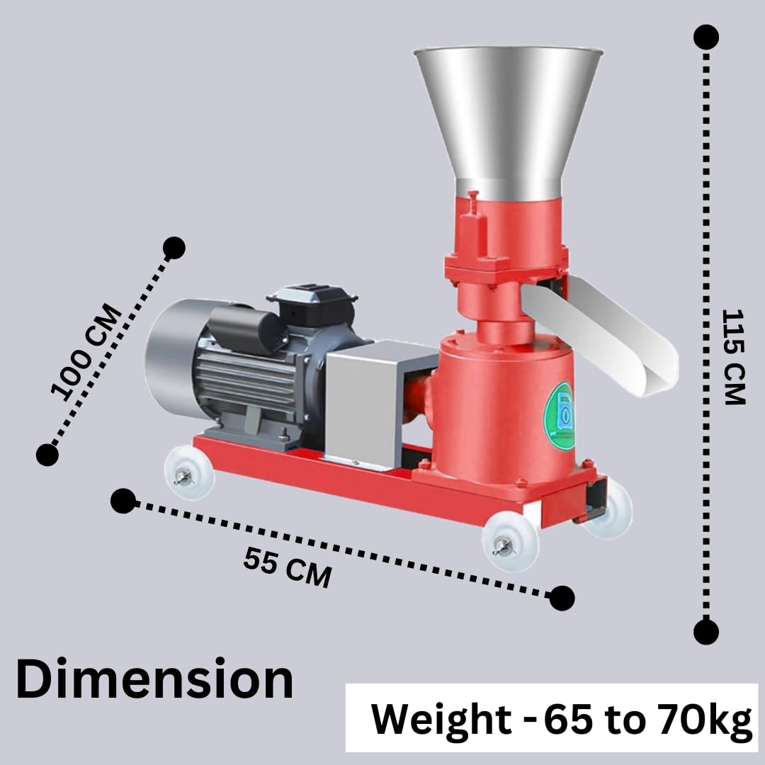 SWADESI KRAFTS 5 HP Pellet Machine for Animal Feed Single Phase Copper Motor 9MM for (Cattle, Chicken, Fish, Fig, Goat)