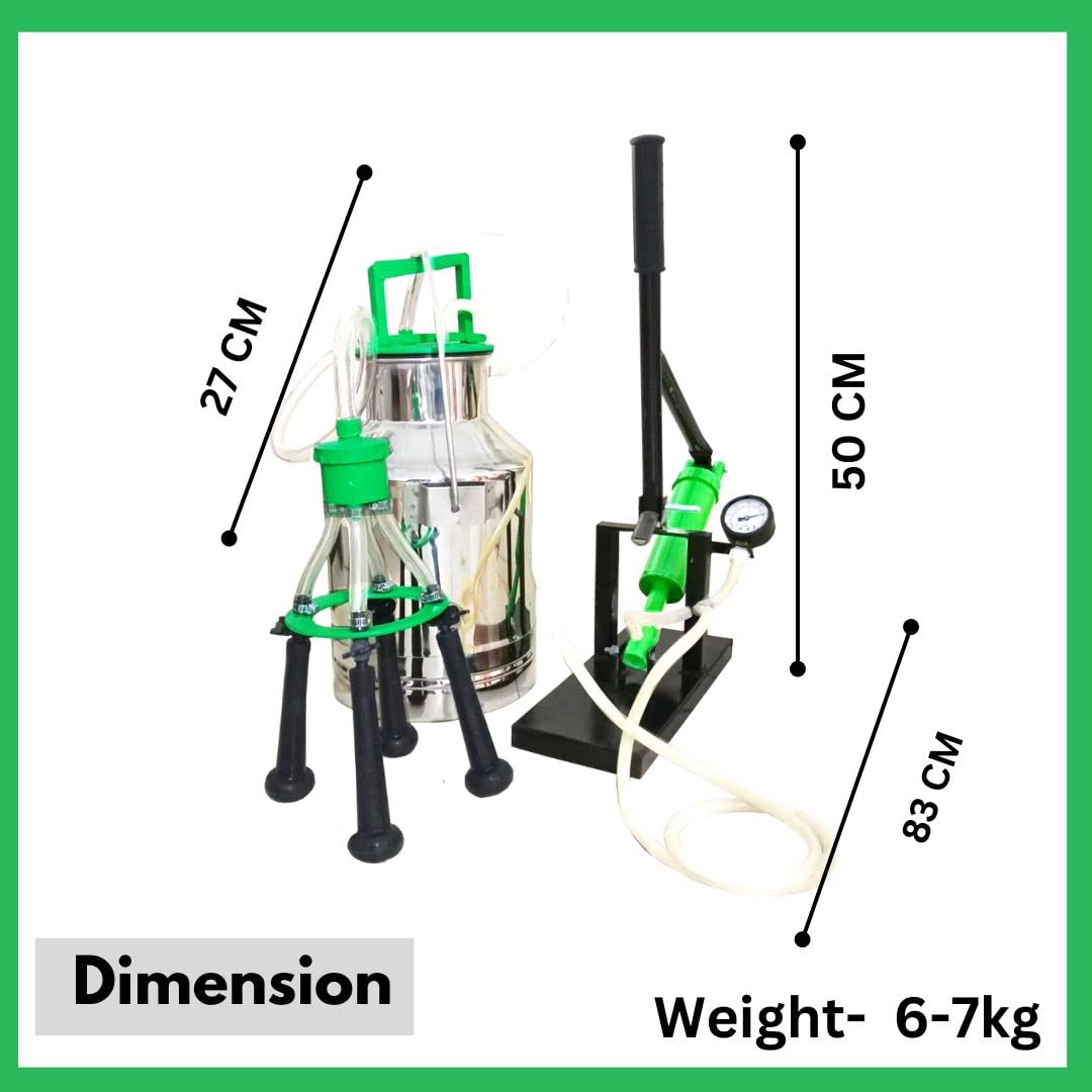 swadesi krafts Manual Rubber Cow Milking Machine For Cow Dairy (14.5 Ltr Bucket) (Compatible With Desi, Hf, Jersey Cow) (Non Compatible With Buffalo, Sahiwal, Kashmiri Cow) C6 - ?52L X 45W X 32.5H Cm