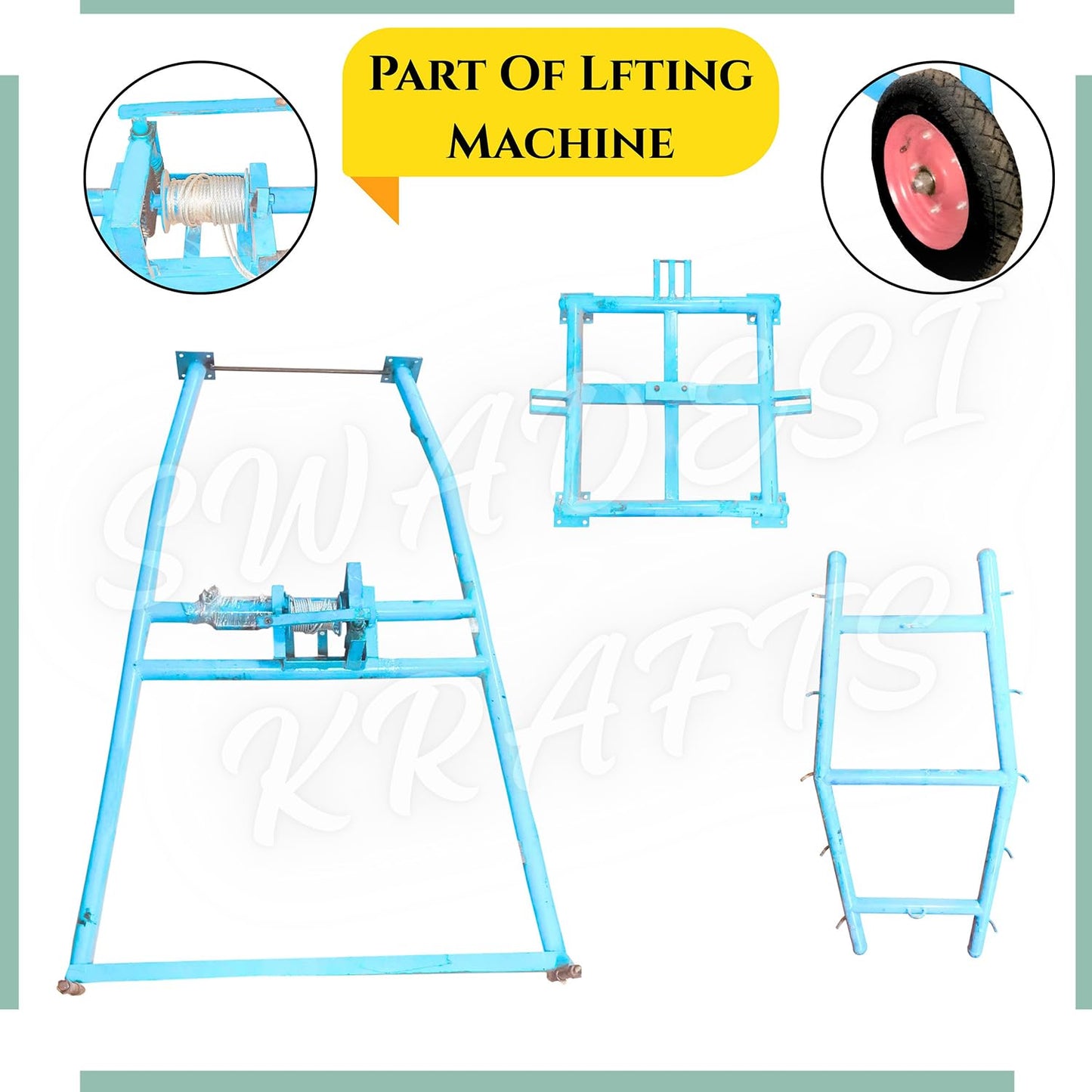 Cow Lifting Machine with Big Wheel | Full Set | Weight Capacity up to 1000kg | Heavy Duty Gearbox | Animal Lifting Machine for Cows a1