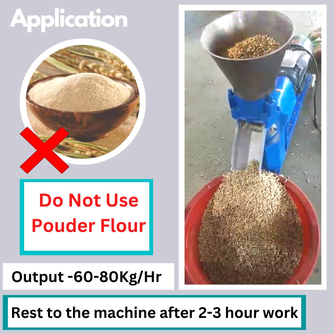 SWADESI KRAFTS 5 HP Pellet Machine for Animal Feed Single Phase Copper Motor 9MM for (Cattle, Chicken, Fish, Fig, Goat)
