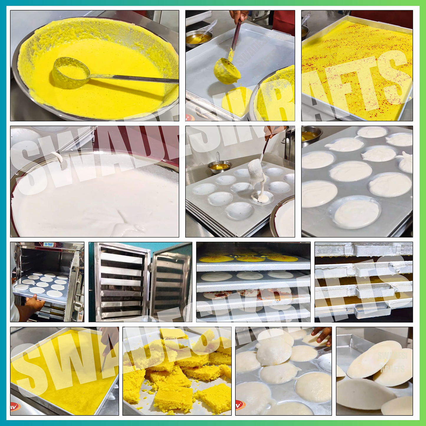 SWADESI KRAFTS Commercial Dhokla Maker with Steamer Stainless Steel Body With 10 Tray Size 14x18x1.25-Inch Idli Making Machine Commercial Size 23x24x46-Inch (LXWXH) Used For Idli and Dhokla Steamers