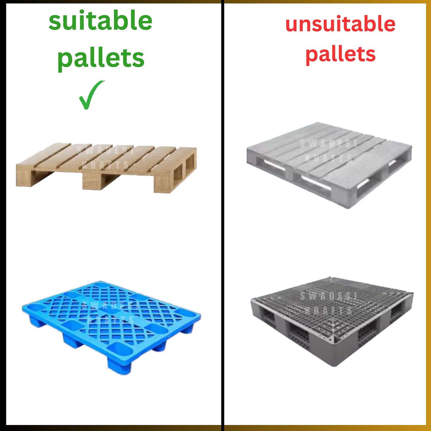 SWADESI KRAFTS Manual Mild Steel Hand Pallet Truck up to 3 Ton (3000kg) Manual Forklift P.U Wheel| Fork Length 1200mm X 685mm X 200mm is Used to Lift and Move Heavy Loads