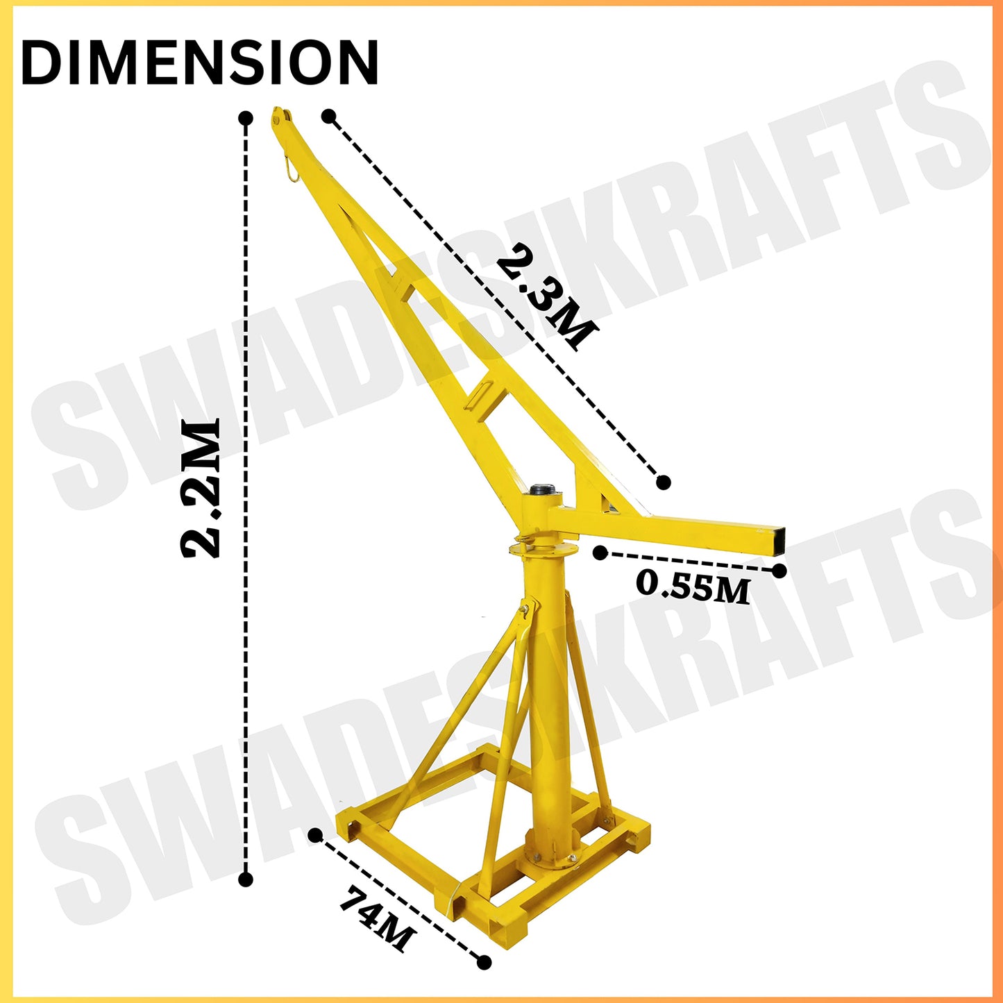 SWADESI KRAFTS Electric Mini Lifting Crane 60kg Frame | Mini Crane Scale 500kg (WITHOUT MOTOR)