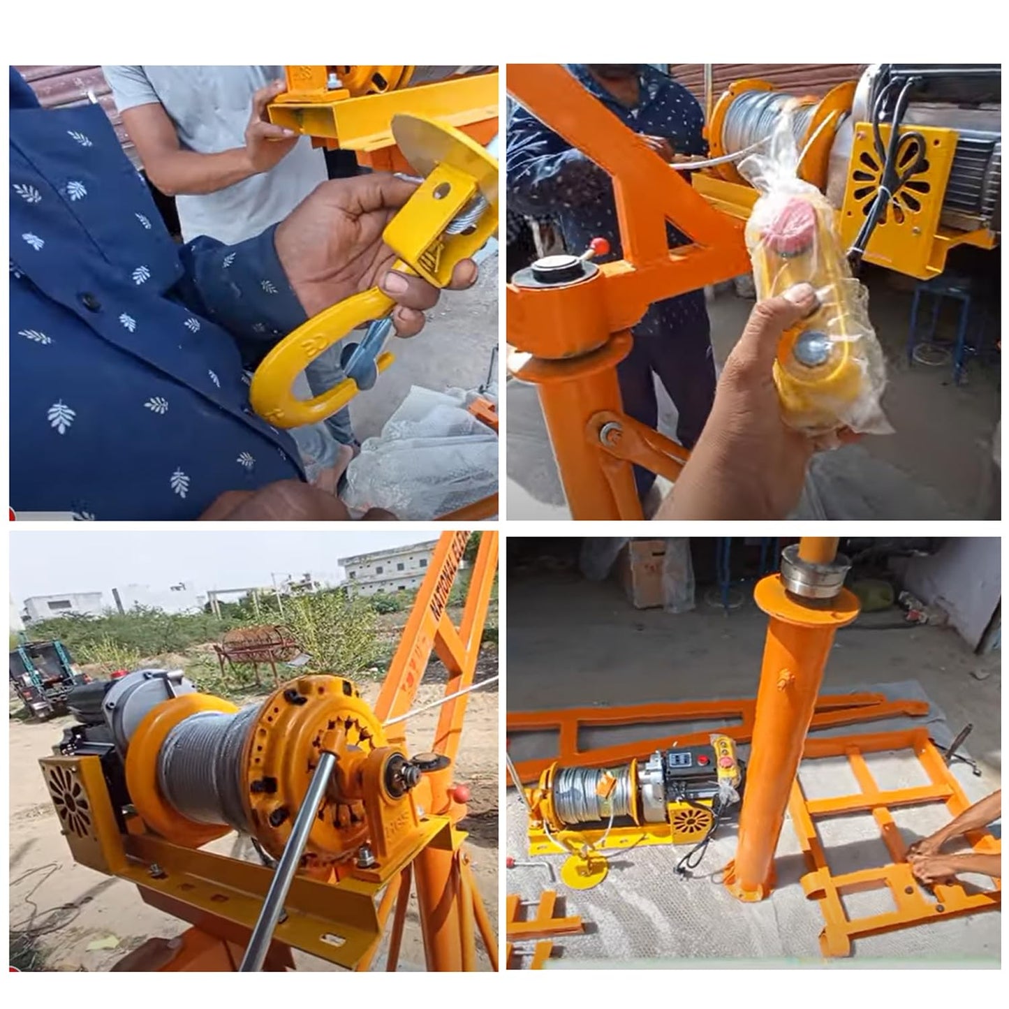 SWADESI KRAFTS Electric Mini Lifting Crane 85-90kg Frame | Mini Crane Scale 500kg (WITHOUT MOTOR)