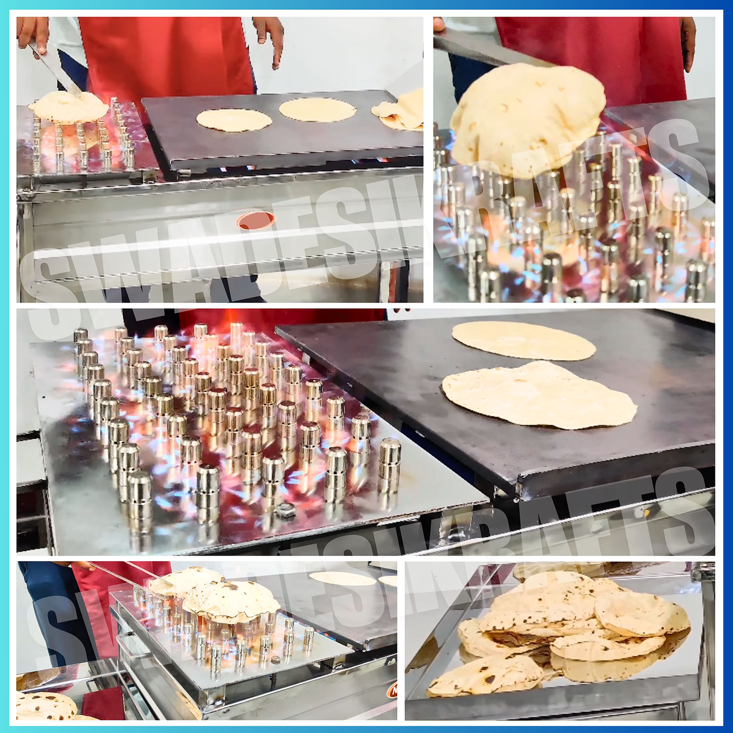 SWADESI KRAFTS stainless steel chapati Bhatti gas puffer 24”36”12” inch | commercial chapati making machine with puffer plate use for roti Frankie sandwich paratha wraps A3
