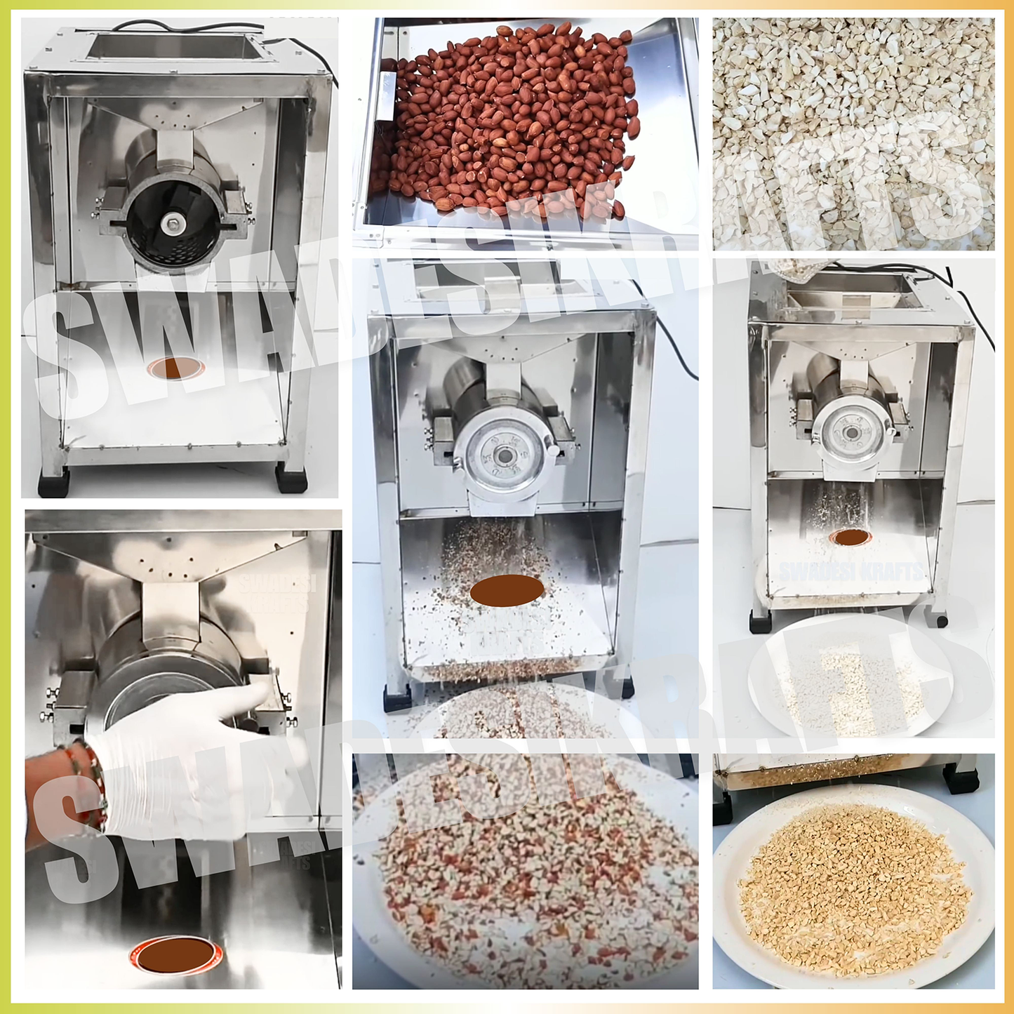 SWADESI KRAFTS Stainless Steel Dry Fruit Tukda Machine with 0.25HP Copper Motor | Dry Fruit Chips and Tukda Machine Output 30-35kg Per Hour | 4 Jali (5mm,7mm,8mm,10mm) Used for Dry Fruit for Sweet S2