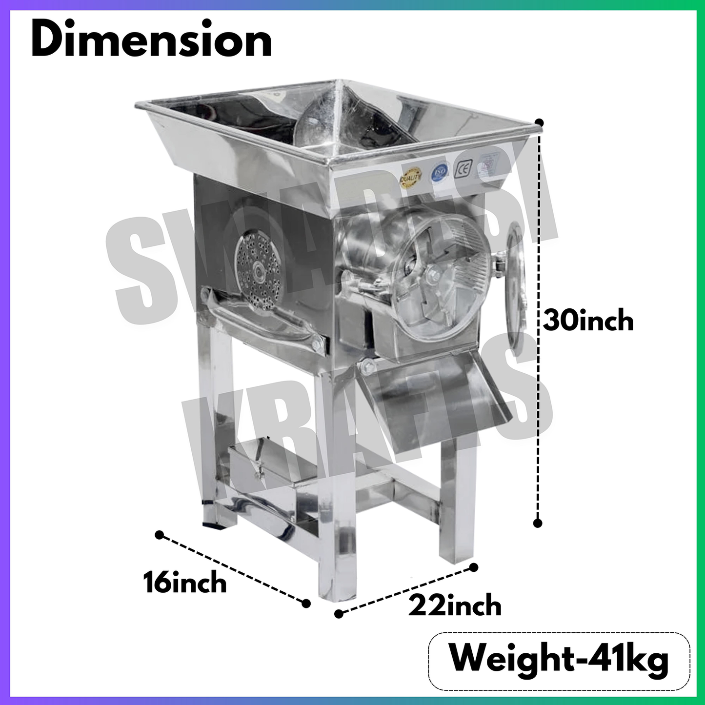 Swadesi Krafts Stainless Vegetable Gravy Machine with 3-Hp Motor | Gravy Machine for Hotel Industrial Machine for Wet Grinder Capacity-150kgHr. A3