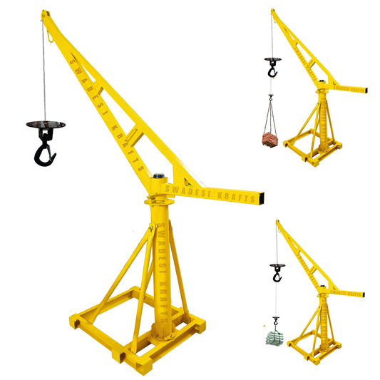 SWADESI KRAFTS Electric Mini Lifting Crane 60kg Frame | Mini Crane Scale 500kg (WITHOUT MOTOR)