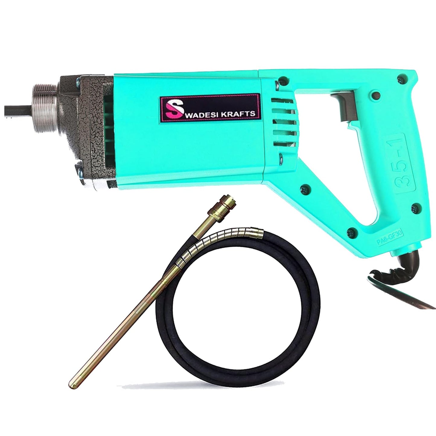 SWADESI KRAFTS 1250-WATT Concrete Vibratoriron Machine With 1.5 Mtr Needle | Electric Concrete Vibrator 13000rpm