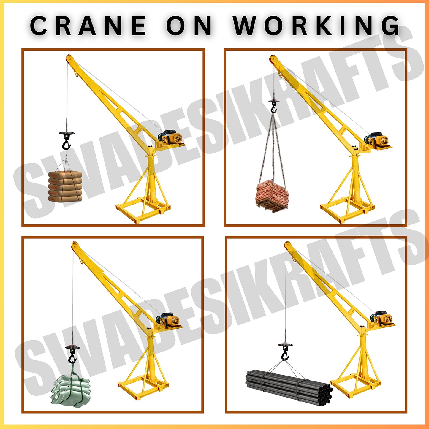SWADESI KRAFTS Electric Mini Lifting Crane 70kg Frame | Mini Crane Scale 500kg (WITHOUT MOTOR)