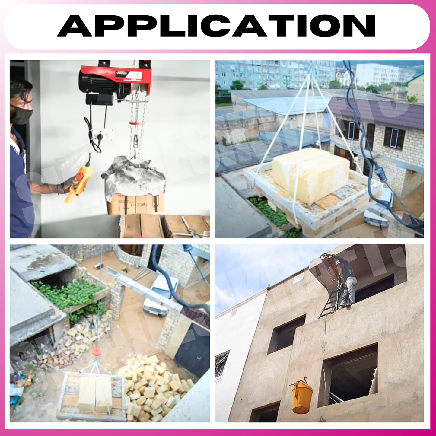 SWADESI KRAFTS 1.5hp PA 500kg 20 meter Mini Electric Hoist Material Handling With Copper Motor Single Phase | Winch Construction Mini Hoist Motor (Without Trolley)