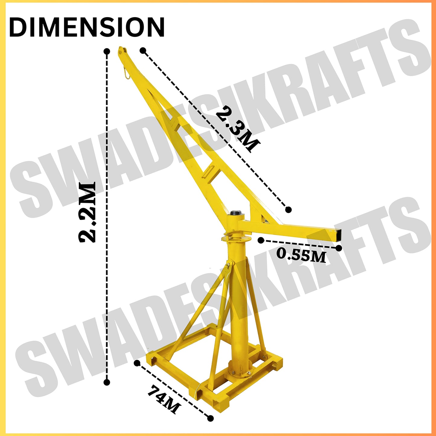SWADESI KRAFTS Electric Mini Lifting Crane with 4HP Electric Motor with Clutch |8mm Wire Thickness | 50 Meter Length of the Wire and 60kg Frame | Mini Crane...