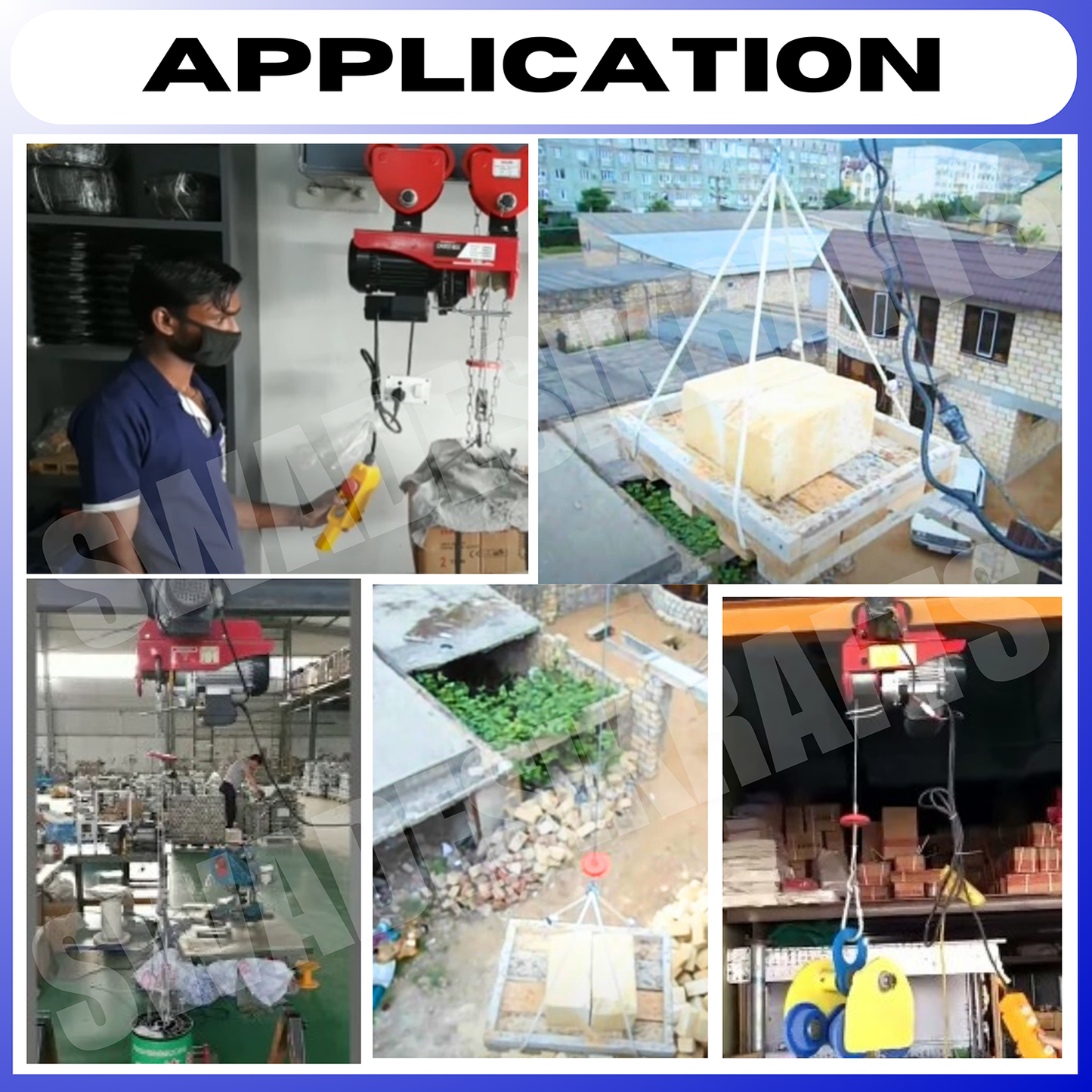 SWADESI KRAFTS PA 500kg 5mm 20Mtr Mini Electric Hoist for Material Handling 1.5hp Motor Single Phase | Winch Construction Mini Hoist 100% Copper Motor (Left & Right AND Up & Down)