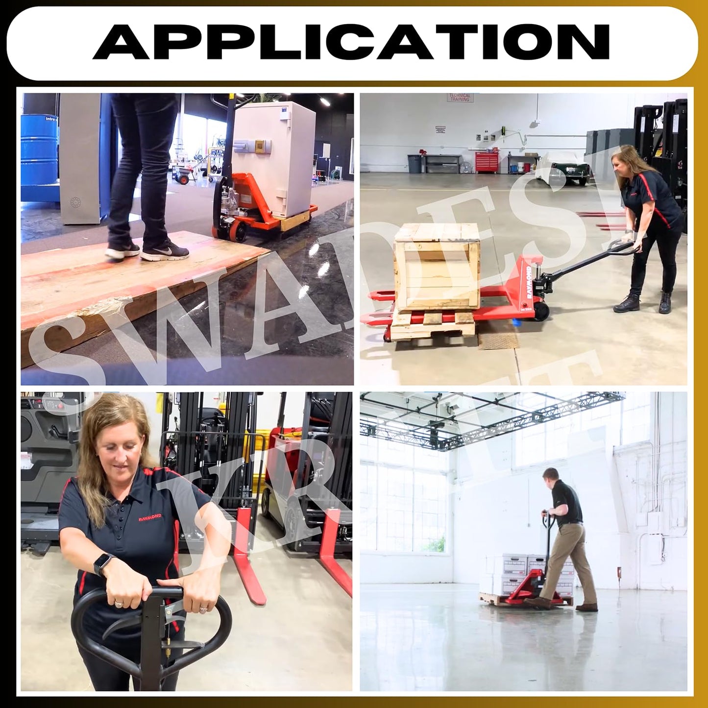 SWADESI KRAFTS Manual Mild Steel Hand Pallet Truck up to 3 Ton (3000kg) Manual Forklift P.U Wheel| Fork Length 1200mm X 685mm X 200mm is Used to Lift and Move Heavy Loads