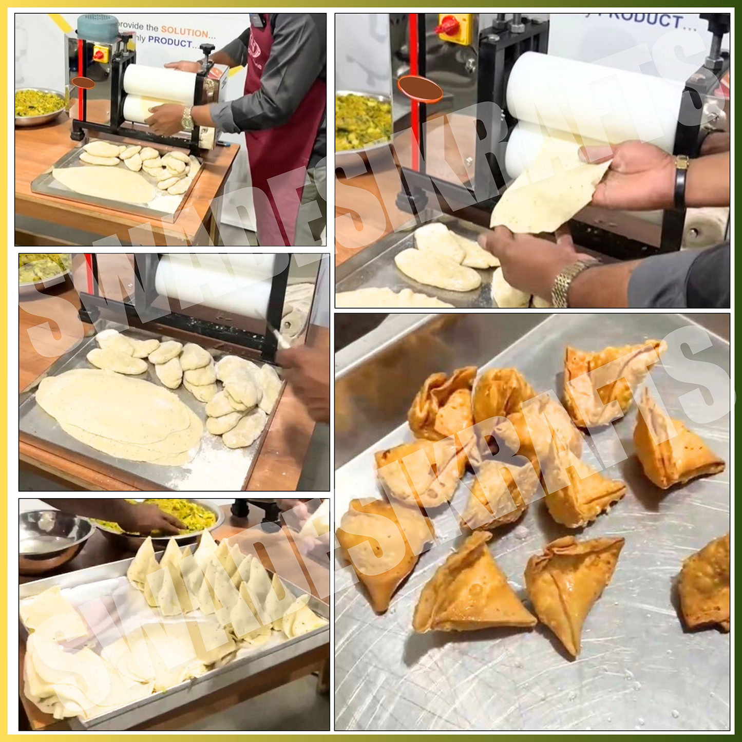 SWADESI KRAFTS Samosa Patti Machine with 0.25hp Motor & 2 Nonstick Roller| Momo Patti Machine Used in Hotel Restaurant for Making Samosa, Momos Kachori Gujia Sheet