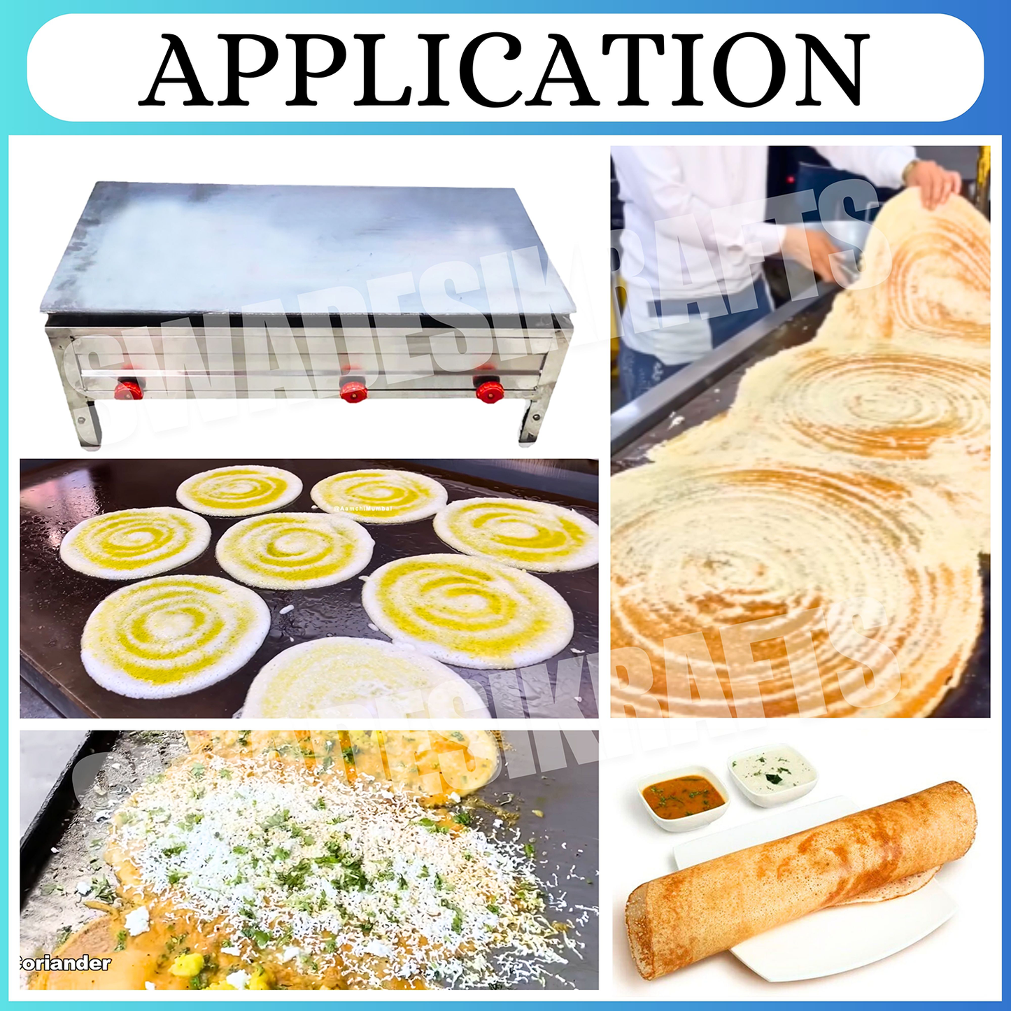 SWADESI KRAFTS Dosa Bhatti Stainless Steel Body with Plate Size 24"X48"X12" and Weight 65Kg for Making Dosa.