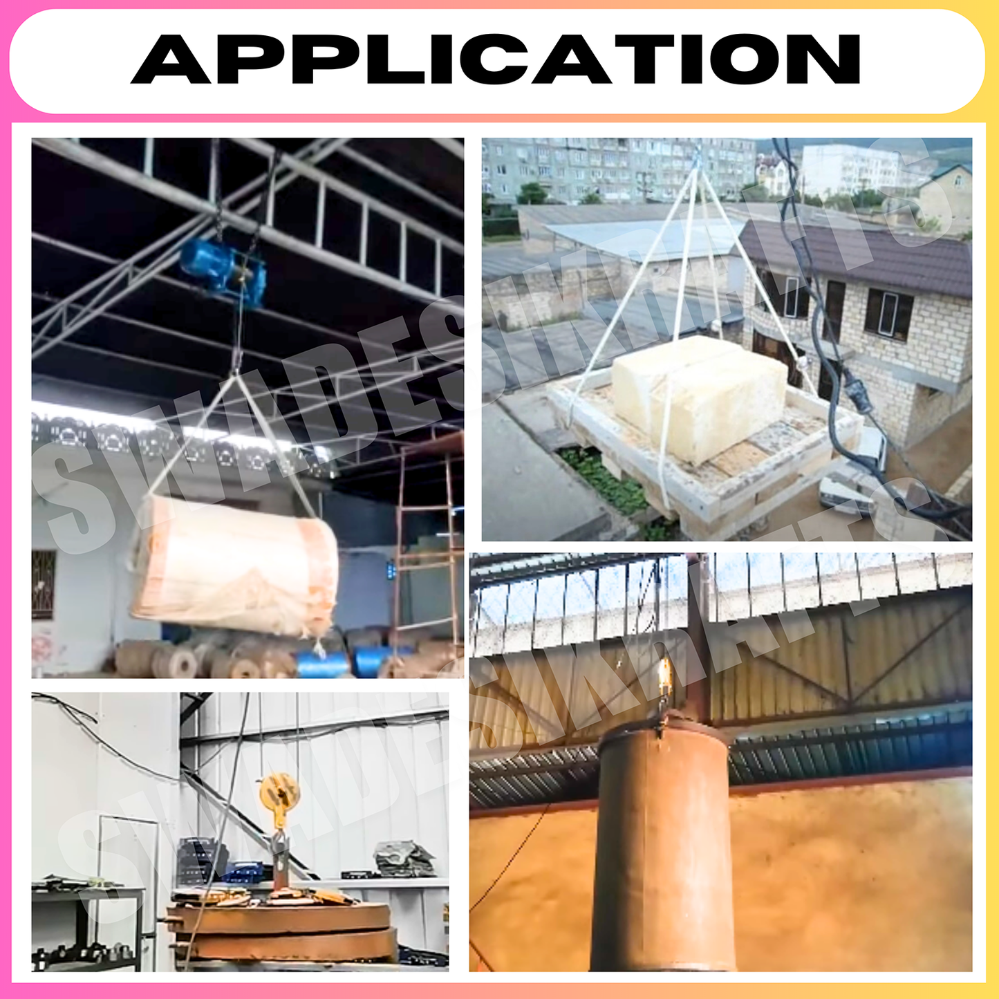 SWADESI KRAFTS CD 3Ton 12mm 9Mtr Wire Rope Hoist for Material Handling 7.5hp Main Motor three Phase | Winch Construction Mini Hoist 100% CT Copper Motor 1HP (Left & Right AND Up & Down)