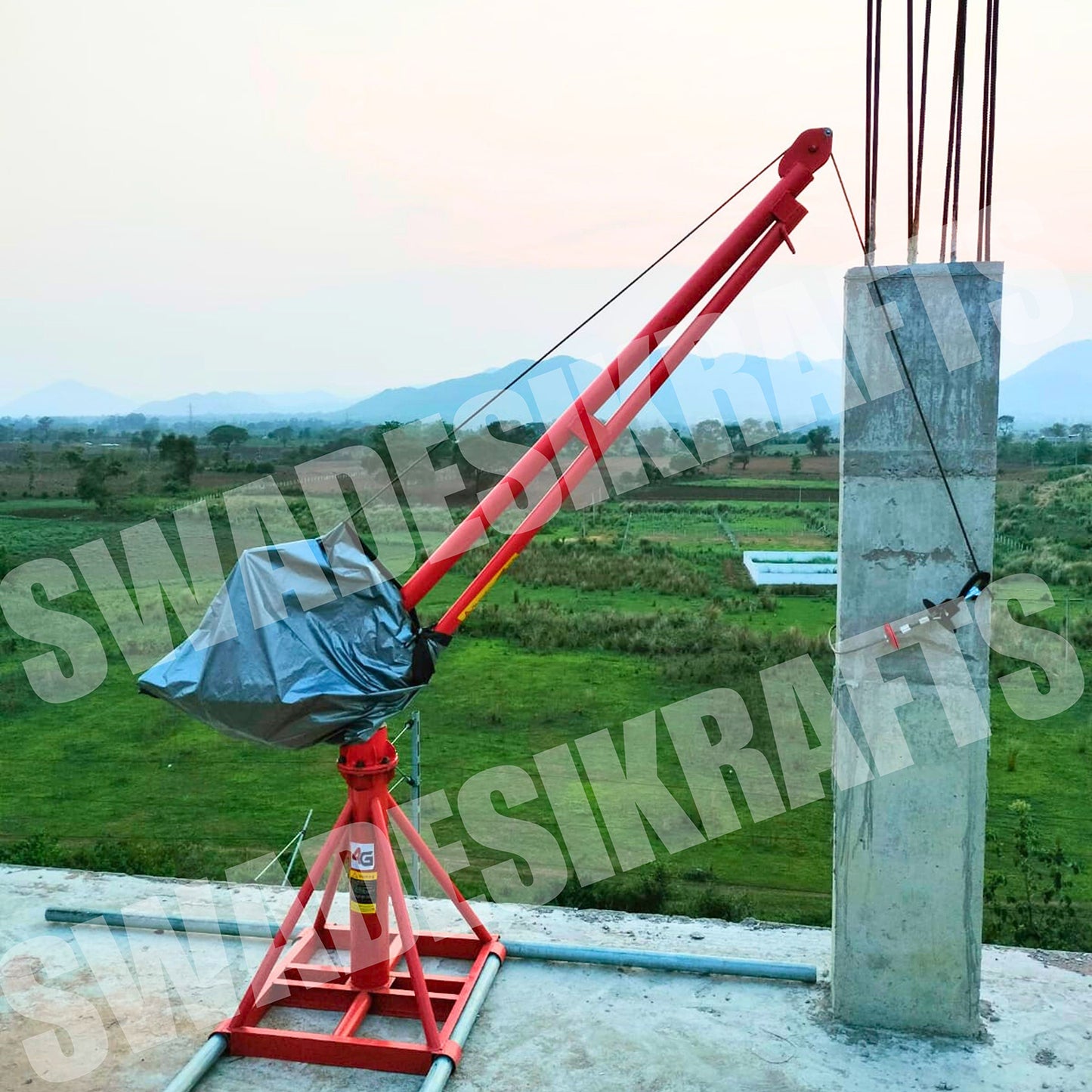 SWADESI KRAFTS Electric Mini Lifting Crane 95kg Frame | Mini Crane Scale 500kg (WITHOUT MOTOR)