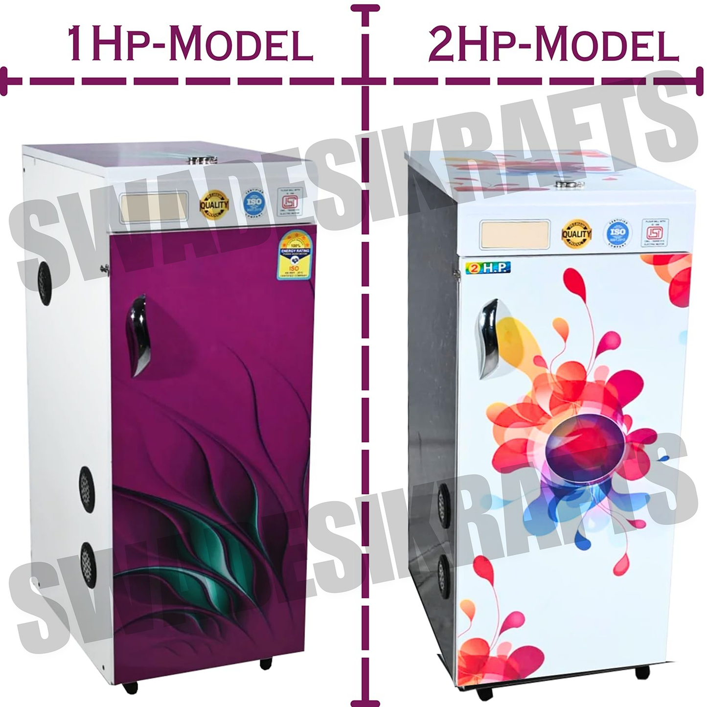 SWADESI KRAFTS Automatic Domestic Flour Mill Machine for Business with 2hp Motor | Atta Chakki for Home Capacity is 12-16kg/Hr