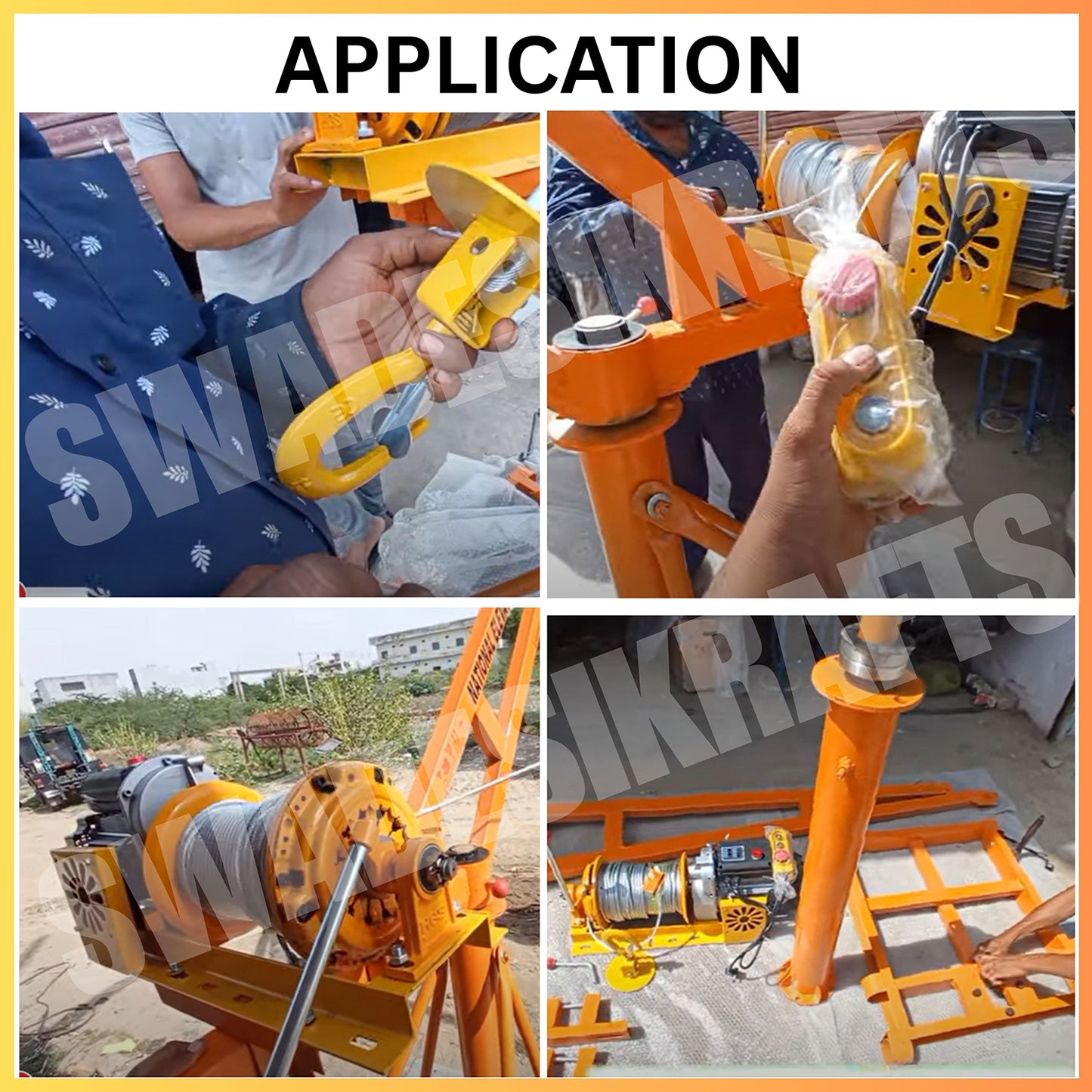 SWADESI KRAFTS Electric Mini Lifting Crane 60kg Frame | Mini Crane Scale 500kg (WITHOUT MOTOR)