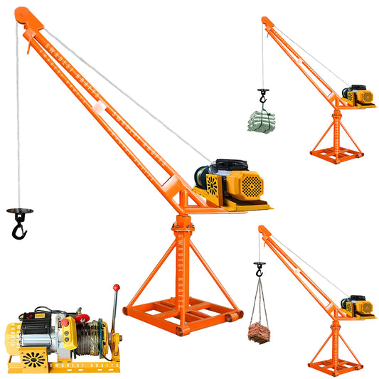 SWADESI KRAFTS Electric Mini Lifting Crane with 4HP Electric Motor with Clutch |8mm Wire Thickness | 50 Meter Length of the Wire and 95kg Frame | Mini Crane...