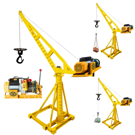 SWADESI KRAFTS Electric Mini Lifting Crane with 4HP Electric Motor with Clutch |8mm Wire Thickness | 50 Meter Length of the Wire and 60kg Frame | Mini Crane...