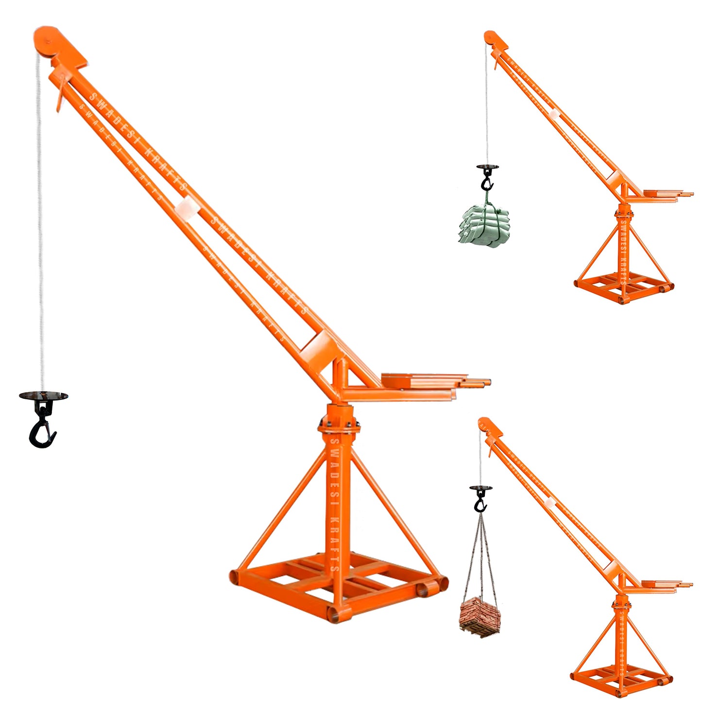 SWADESI KRAFTS Electric Mini Lifting Crane 95kg Frame | Mini Crane Scale 500kg (WITHOUT MOTOR)